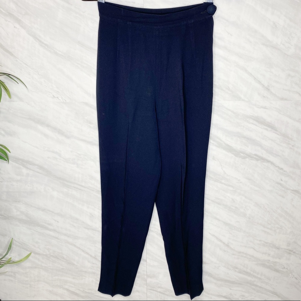 VTG MOSCHINO Cheap & Chic Navy Straight Crop Pants 6